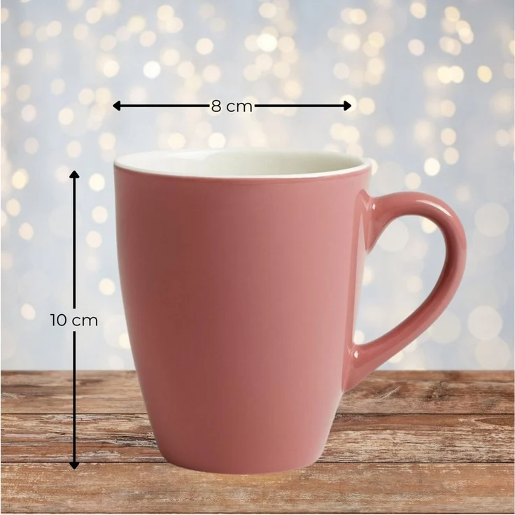 matches21 HOME & HOBBY Tasse Kaffeetassen 4er Set aus Keramik 340ml, Teetassen in Altrosa, 4-tlg, Keramik, Moderne Kaffeebecher Spülmaschinenfest & Mikrowellengeeignet – Bild 2