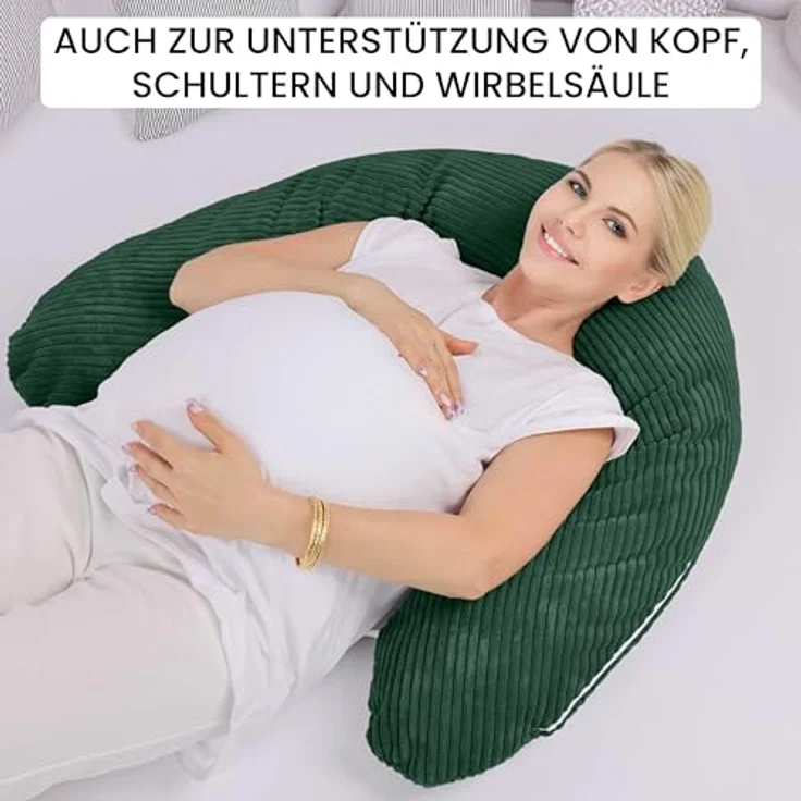 Amilian Stillkissen XXL 170 cm - Schwangerschaftskissen, Seitenschläferkissen, Pregnancy Pillow mit abnehmbarem Bezug, Schlafkissen für Seitenlage, Lagerungskissen für Schwangere & Stillzeit - Stillhilfe – Bild 5