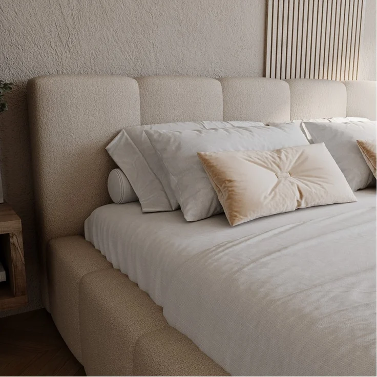 Compleo Polsterbett Wolkenbett modern und elegant, Designerbett LARAS (TOPSELLER Stauraumbett MADE IN EU), mit Bettkasten und Lattenrost – Bild 2