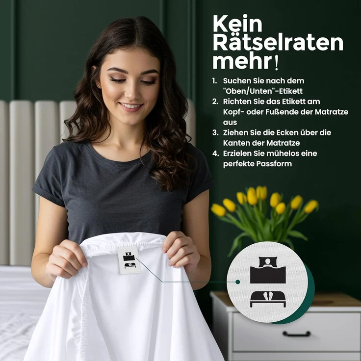 Utopia Bedding - Spannbettlaken 160x200 cm Bis 30 cm - Weiß - Gebürstete Mikrofaser Spannbetttuch - Oeko Tex Standard 100 – Bild 5