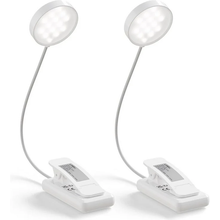 LQWELL LED Schreibtischlampe LED Leselampe Nachttischlampe Leselampe Tisch Buch Klemme im Bett, LED fest integriert, 3 Farbtemperaturen, 10 Helligkeitsstufen, stufenlos dimmbar, 360° flexibles Buchlicht, Für Kinder und Buchliebhaber, ideal für Büro, Sc... – Bild 1