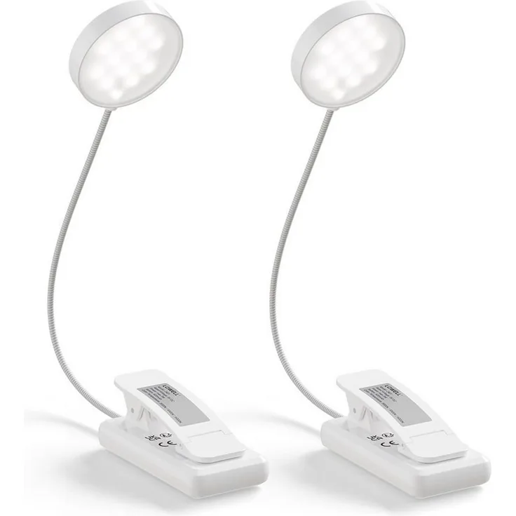 LQWELL LED Schreibtischlampe LED Leselampe Nachttischlampe Leselampe Tisch Buch Klemme im Bett, LED fest integriert, 3 Farbtemperaturen, 10 Helligkeitsstufen, stufenlos dimmbar, 360° flexibles Buchlicht, Für Kinder und Buchliebhaber, ideal für Büro, Sc...