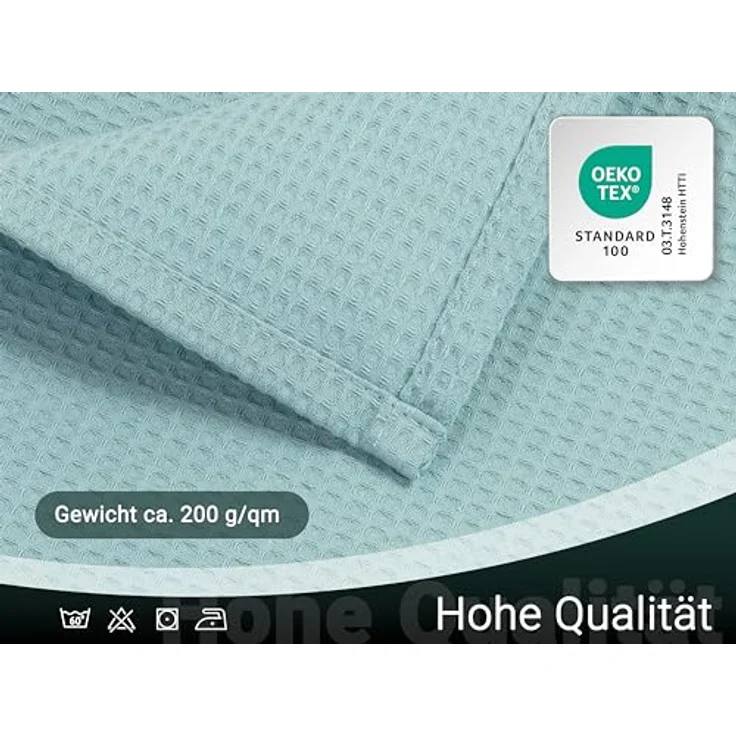Zollner Kuscheldecke Hellblau, 150x200 cm, 100% Baumwolle, Oeko-Tex® Standard 100, waschbar bis 60°C – Bild 5