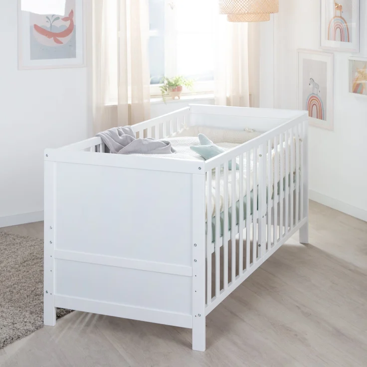 roba Kombi-Kinderbett EASY SLEEP - 70 x 140 cm - inkl. Umbauecken - Weiß – Bild 1