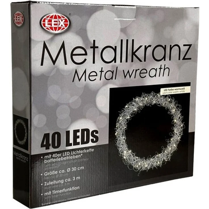 LED Hängekranz / Türkranz LED Kranz Tischkranz Ø30cm warmweiß – Bild 4