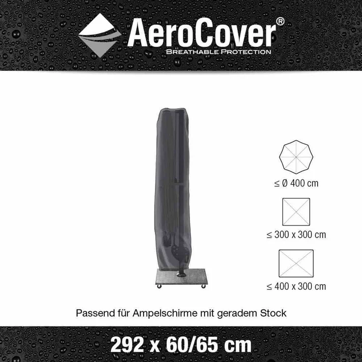 AeroCover Schutzhülle H292x60/65 cm Ampelschirm bis ø 4 m 3,5x3,5 m Schutzhaube Schirmhülle – Bild 2