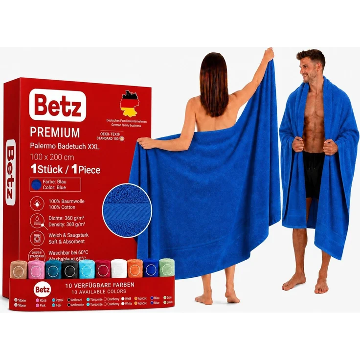 Betz Badetuch Palermo groß XXL Größe 100 x 200 cm Saunatuch, 100% Baumwolle (1 Stück, 1-St) – Bild 1