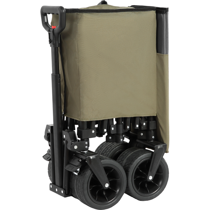Faltbarer Bollerwagen 300L mit All-Terrain-Rädern, 109x53x83 cm, 100 kg, Armee-Grün – Bild 6