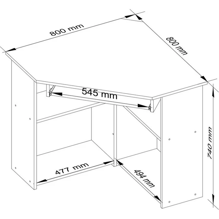 Raumhirsch Furniture Schreibtisch 80 x 80 x 74 cm Computertisch - stabil - optimale Arbeitsfläche Bürotisch, Stilvoller Eckarbeitstisch mit viel Stauraum – Laminatoberfläche – Bild 4