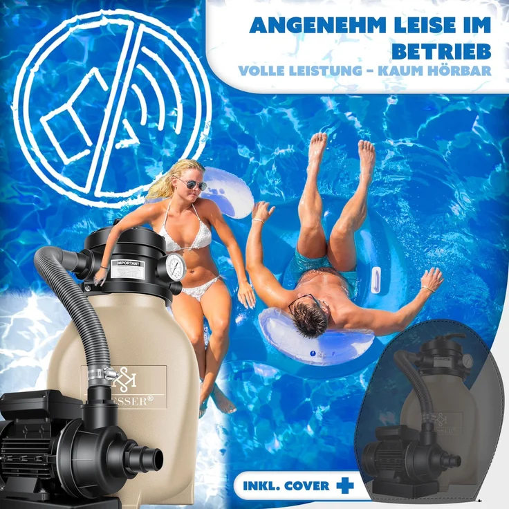 KESSER® Sandfilter Sandfilteranlage + 800g Filterbälle ersetzen 25kg Filtersand- Poolfilter 10 m³/h Filteranlage Filterkessel für Pool Schwimmbecken 4-Wege Ventil , einfache Steuerung Sand – Bild 6