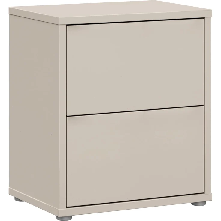 Forte Alice Springs Kommode 50, moderner Nachttisch, Beistelltisch, 2 Schubladen, Schlafzimmer, Wohnzimmer, Holzwerkstoff, Kaschmir Beige, 49,8 cm breit x 57,5 cm hoch x 34,9 cm tief – Bild 3