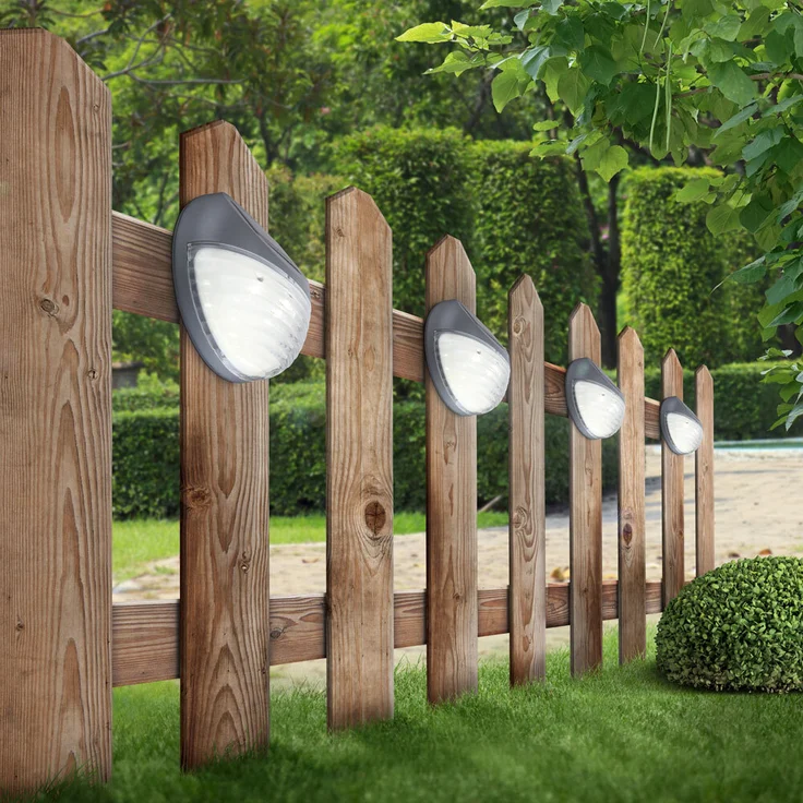 10er Set LED Zaun Solarleuchten, Durchmesser 11 cm – Bild 9