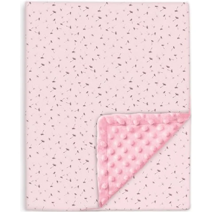 SUPERBE BEBE Baby und Kinderdecke aus weicher Oeko-Tex Baumwolle - 75x100 cm Babydecke für Kinder in 10 Farben - Kuscheldecke Geschenk für Mädchen oder Jungen Wendbar, Weich und Atmungsaktiv – Bild 2