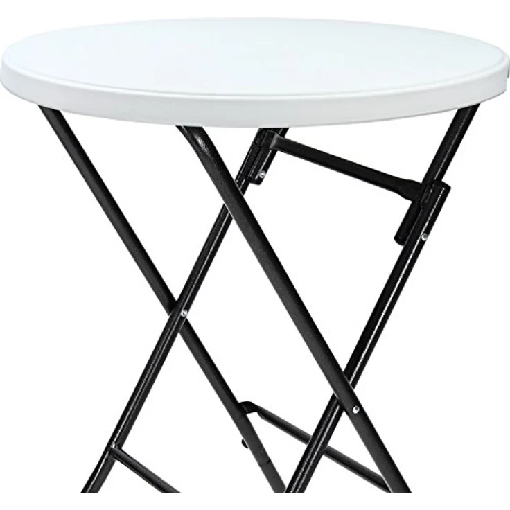 Casaria® Stehtisch 2er Set Klappbar Ø 72 cm Rund 110 cm Hoch Stabil Garten Wasserabweisend Metall Klapptisch Bistrotisch Partytisch Bar Biertisch Weiß – Bild 8