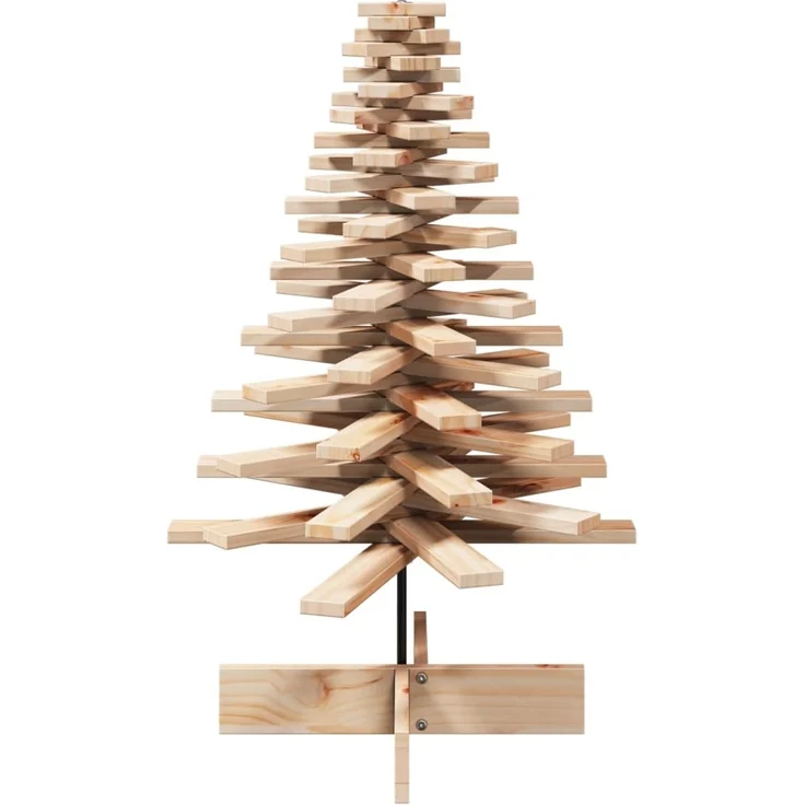 vidaXL Weihnachtsbaum Holz zum Schmücken 100 cm Massivholz Kiefer 858204 – Bild 2
