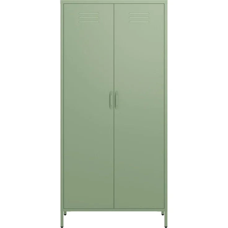 skølm 'Atria' Kleiderschrank, Metall, 170x45x80 cm, grün, Garderobe mit 4 Fächern und 2 Kleiderstangen – Bild 9
