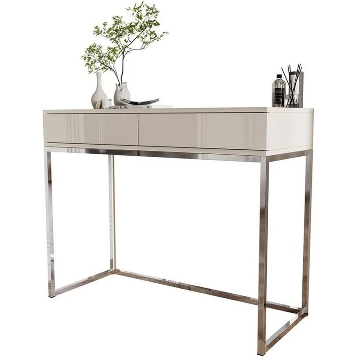 Lookway Konsolentisch BLANCO GLAMOUR Konsole in Kaschmir auf verchromtem Gestell – Bild 5