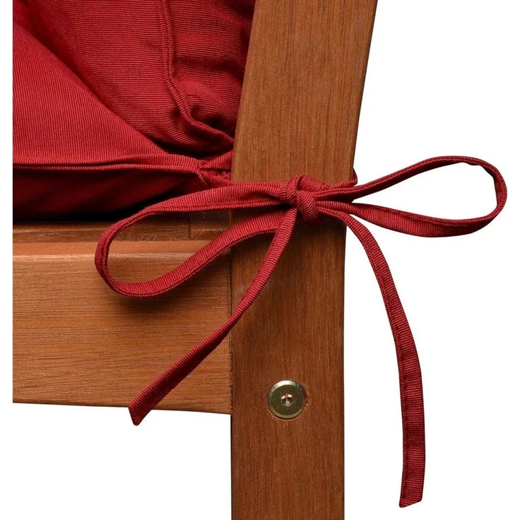 Beautissu Polsterauflage Bequeme Liegenauflage Deckchair, 200x50x8 cm, Rot, Gartenliege Auflage mit Schaumflockenfüllung – Polster für Liegestuhl – Bild 3