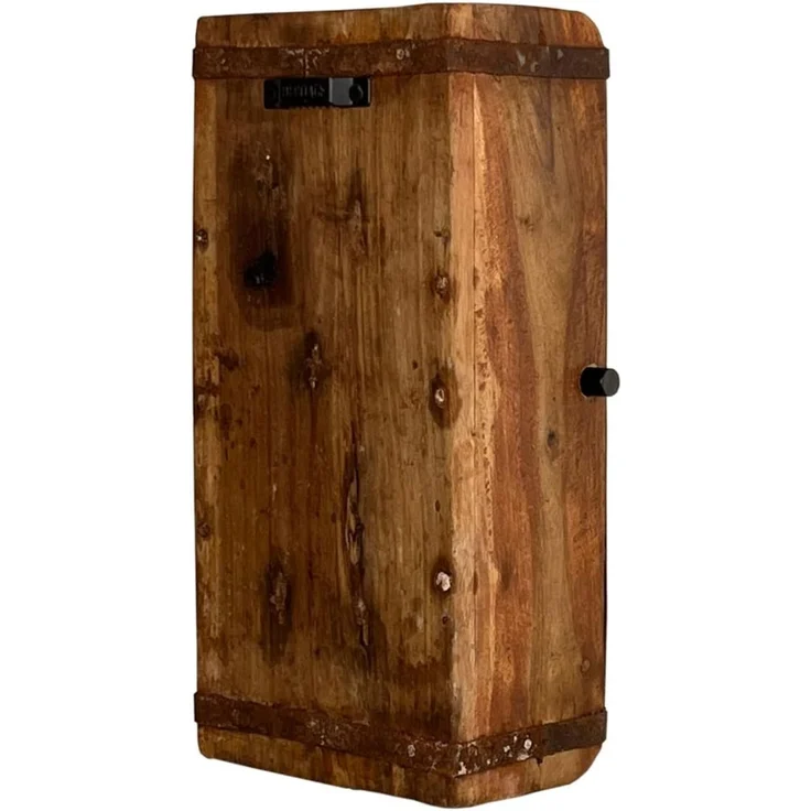 Ziegelform Rollenhalter Toilettenpapierhalter Holz Woodkings 15x33x10 cm WC-Rollenhalter Klopapierhalter Gäste-WC Badaccessoire rustikal Badezimmer-Deko – Bild 4