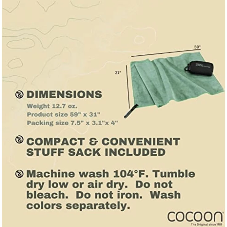 Cocoon TTE07-XL Mikrofaser Polyester Grün Monochromatisch XL 80% Maschinenwäsche – Bild 3