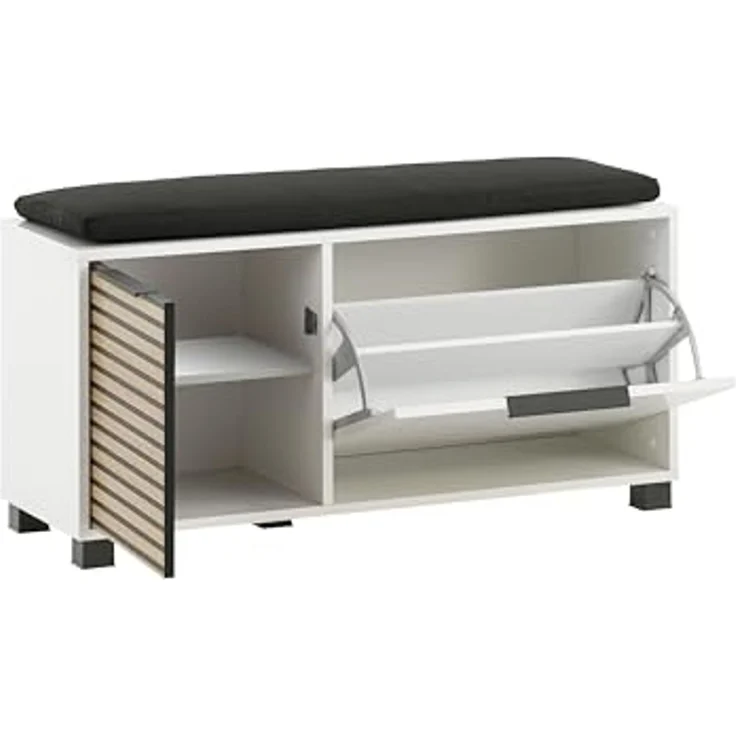 Schildmeyer Schuhschrank Loft, Breite 98 cm Front mit Akustikprint, inklusive Dekokissen – Bild 5