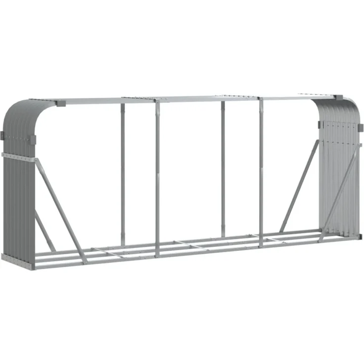 vidaXL Kaminholzunterstand Hellgrau 234x45x100 cm Verzinkter Stahl 364555 – Bild 9