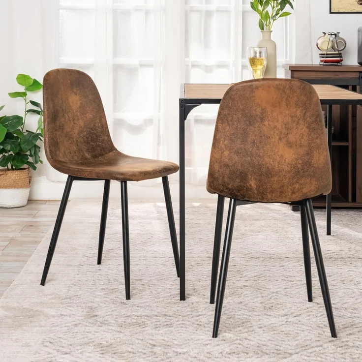 FurnitureR Bürohocker Set 4er - Höhenverstellbar, Braunes Veloursimitat, Metallkreuzfuß, Drehbar, Hocker für Werkbank & Arbeitsplatz – Bild 7