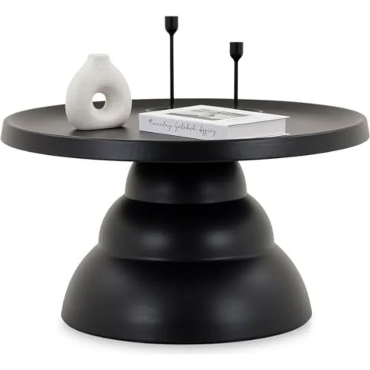 IDIMEX Couchtisch LORIS, Beistelltisch rund Metall pulverbeschichtet modern schwarz