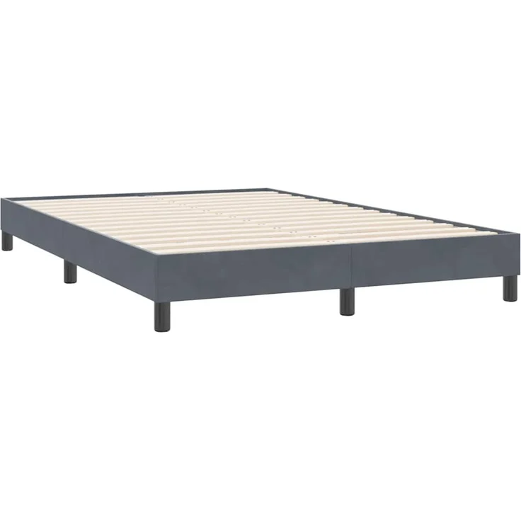 vidaXL Boxspringbett ohne Matratze Dunkelgrau 160x220 cm Samt 3315880 – Bild 4