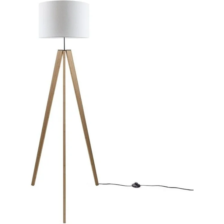 Paco Home Stehlampe Canvas uni Color, ohne Leuchtmittel, Stehlampe Vintage Fuß LED Lampe Wohnzimmer Skandinavischer Stil E27 – Bild 4