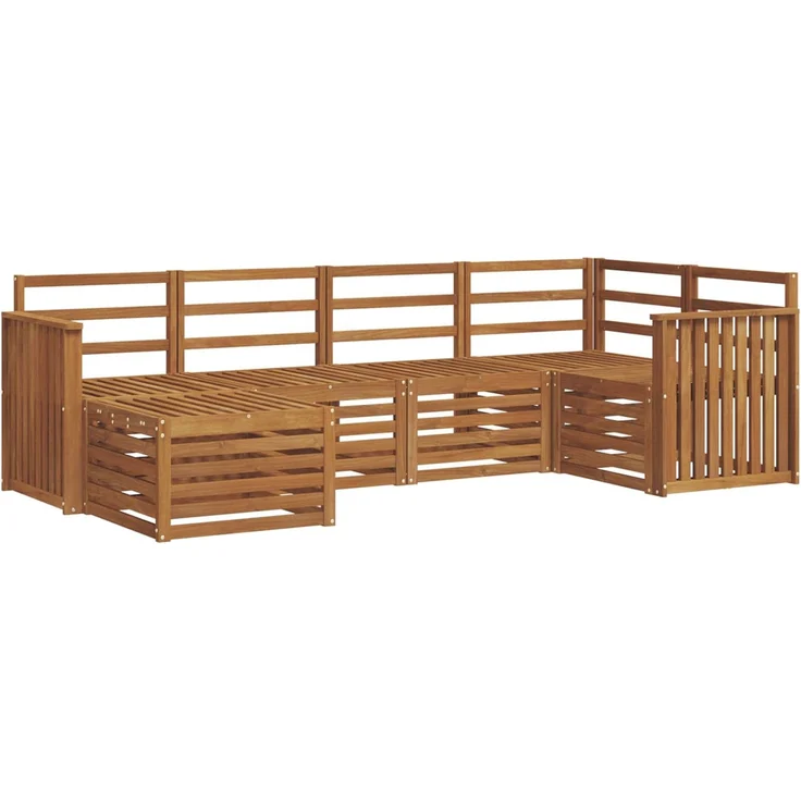 vidaXL Outdoor-Sofagarnitur 6 stk. 5-Sitzer Natur Massivholz Akazie 3375084 – Bild 2