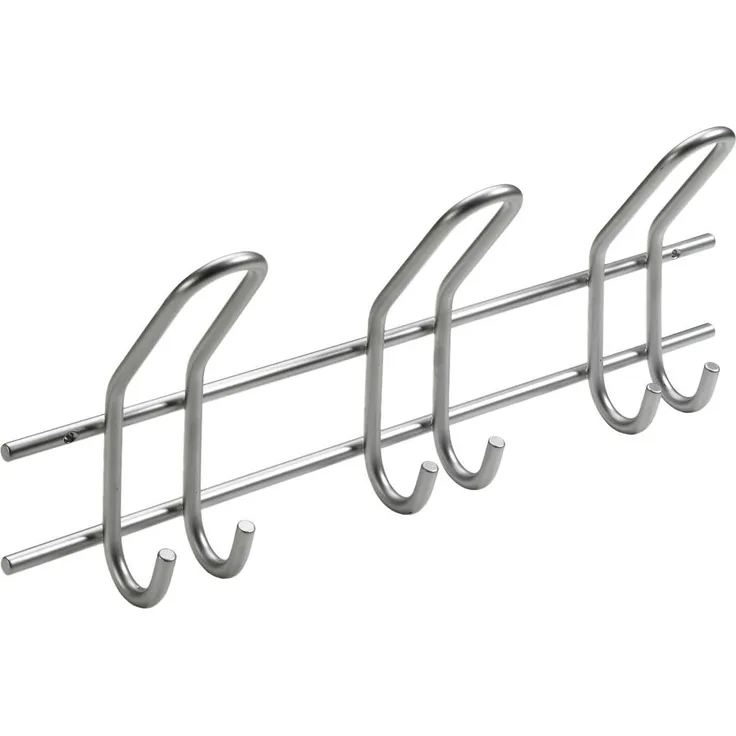 Hettich Garderobenleiste 3 Haken 43,0 x 16,5 x 7,5 cm silber