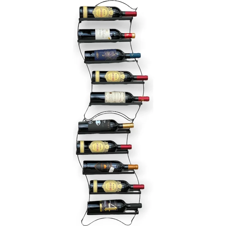 DanDiBo 2er Set Weinregal Metall Schwarz Wand erweiterbar für 10 Flaschen Lento Flaschenregal 96270 Flaschenständer Weinflaschenhalter Flaschenhalter – Bild 1