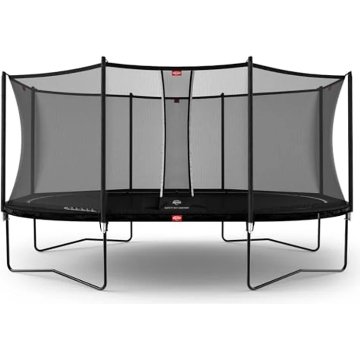 Berg Trampolin Grand Favorit, ovales Trampolin 520 cm x 345 cm mit Sicherheitsnetz Comfort in schwarz, Goldspring-Solo-Federn, stabiler Rahmen, korrosionsbeständig – Bild 1