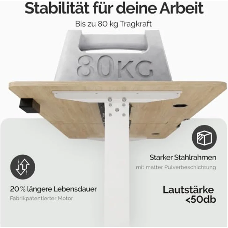 Casaria Elektrischer Schreibtisch L-Form 160x75cm, Höhenverstellbar 73-118cm mit LCD-Display und Stahlgestell in Beige, inkl. Tassen- und Kopfhörerhalter – Bild 4