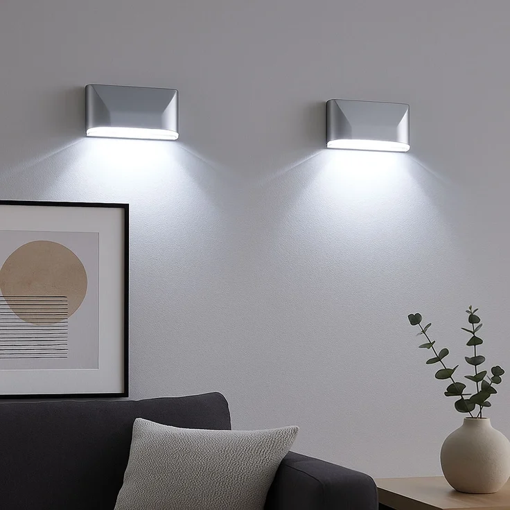 LED Wandleuchte silber, Bewegungsmelder, Dämmerungssensor – Bild 8