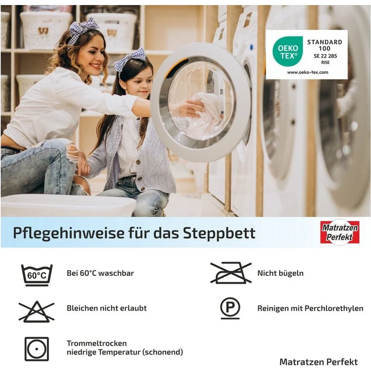 Matratzen Perfekt Baumwollbettdecke Ganzjahres Bettdecke 135x200cm 100% Baumwolle Bett Inlet(Bezugsstoff), anschmiegsam, pflegeleicht – Bild 2