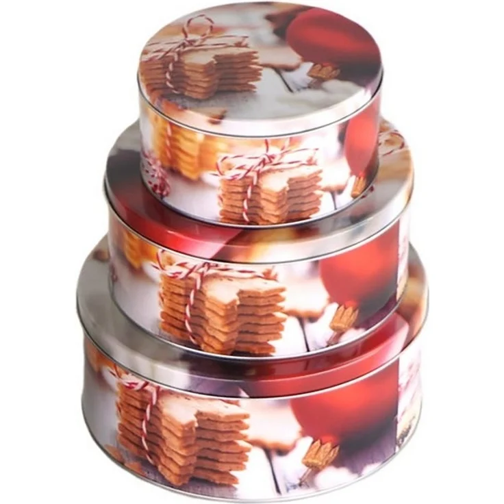 Annastore Vorratsdose 3-tlg. Set Gebäckdosen aus Metall für Weihnachten - Keksdosen, Plätzchendosen – Bild 1