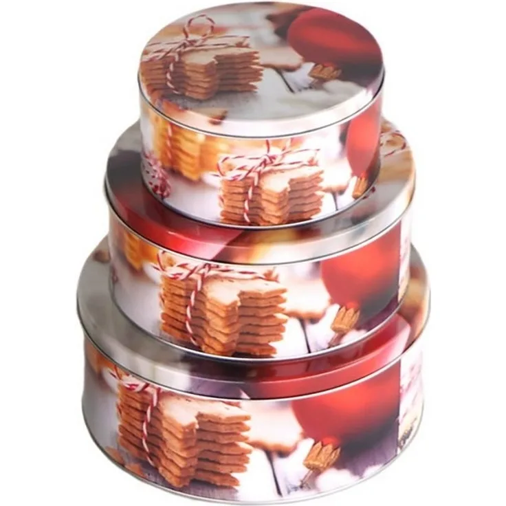 Annastore Vorratsdose 3-tlg. Set Gebäckdosen aus Metall für Weihnachten - Keksdosen, Plätzchendosen