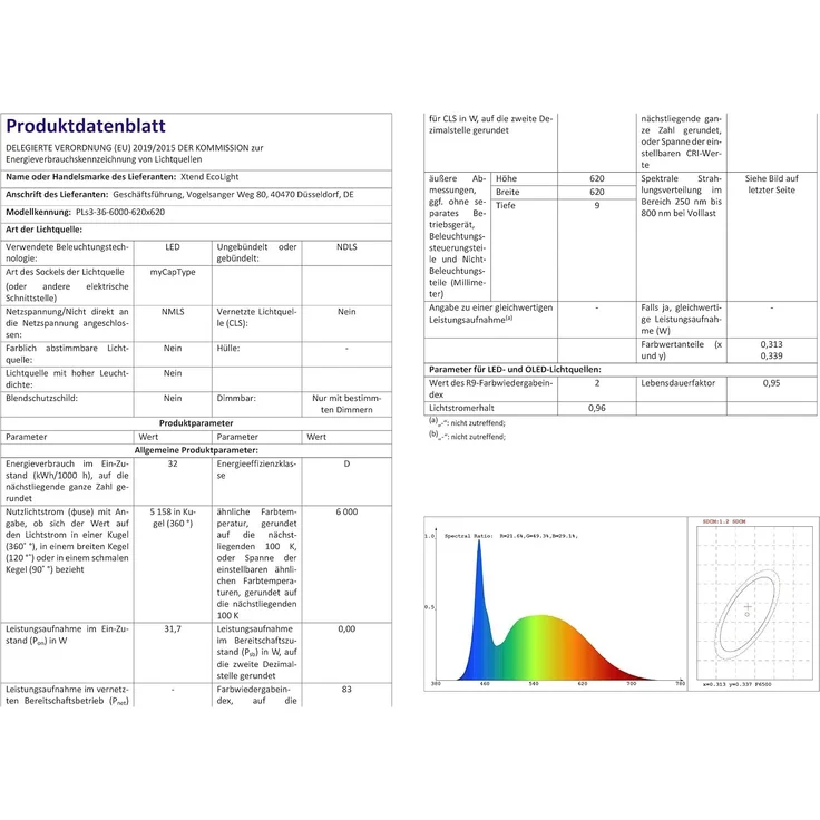 5x LED Panel 62x62 Tageslichtweiß 6000K 36W Slim Alu PLs3.0 – Bild 10