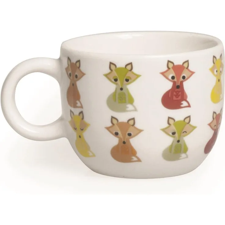 Excelsa Animals Tasse Kaffee, 70 ml, Porzellan, Weiß Fuchs 6. 3x6. 3x4. 8 cm Weiß bunt
