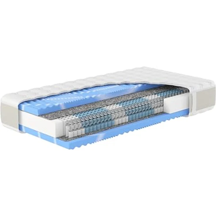 Schwarzwald Schlafsysteme Hn8 Taschenfederkern-Matratze "XXL Gelstar T-1000", H3, 90 x 200 cm, 7-Zonen-Kern, atmungsaktiver Gelschaumabdeckung, waschbarer Bezug – Bild 1