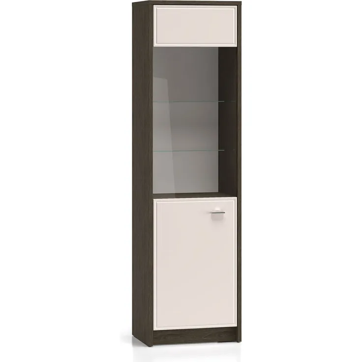 Vitrine Avante Glasvitrine Windmill Eiche dunkel Cashmere Hochglanz Ausführung braun