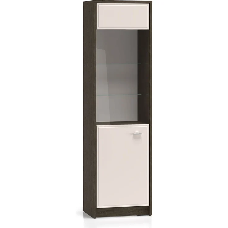 Vitrine Avante Glasvitrine Windmill Eiche dunkel Cashmere Hochglanz Ausführung braun