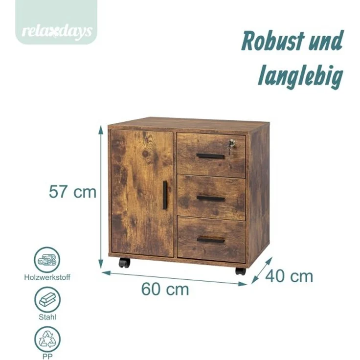 Relaxdays Abschließbarer Rollcontainer – Bild 4