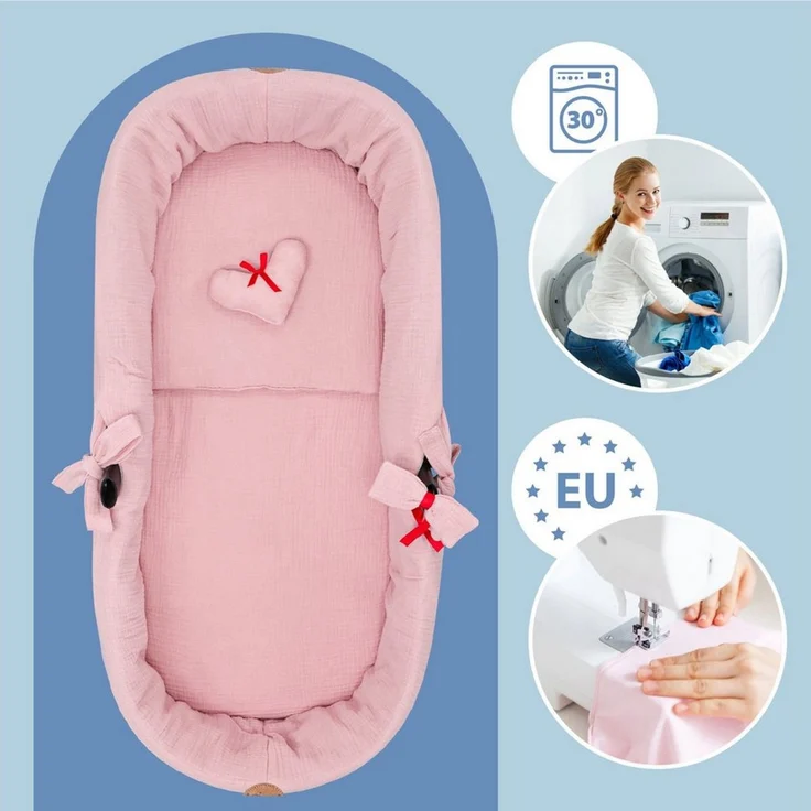 Totsy Baby Kuschelnest Umrandung für Kinderwagen - Bezug für Babywanne Nestchen – Bild 3