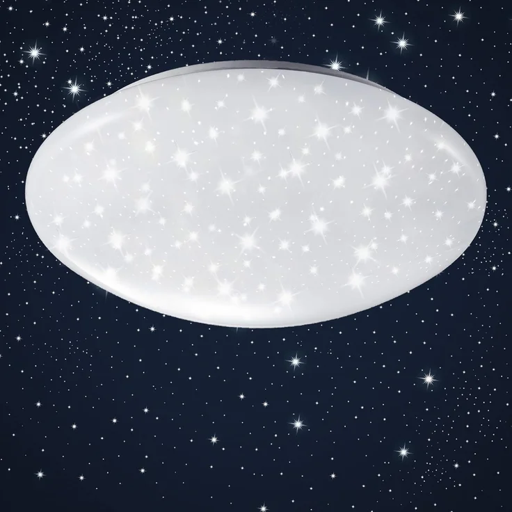 B.K.Licht Deckenleuchte Deckenlampe 12W 4000K 1200lm IP20 - BKL1060, LED fest integriert, Sternenhimmel neutralweiß Ø280x65mm – Bild 1