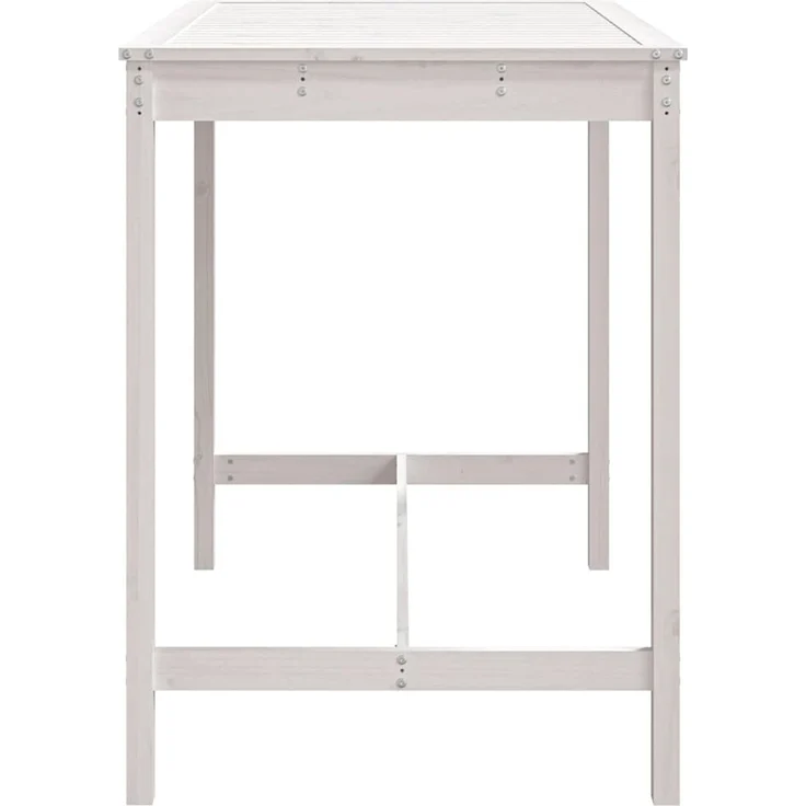 Gartentisch, Balkontisch, Beistelltisch Weiß 121 x 82,5 x 110 cm Massivholz Kiefer – Bild 5