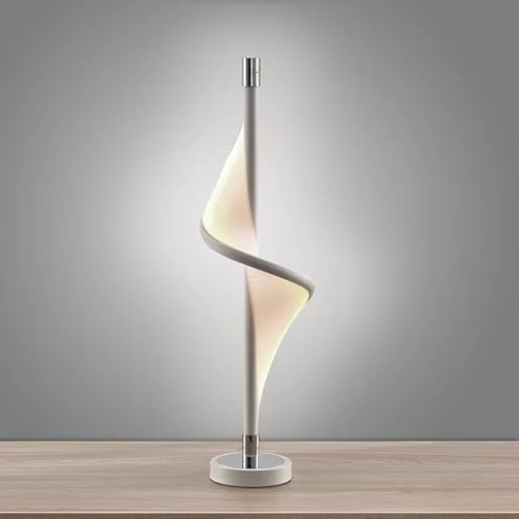 Lucande LED-Tischlampe Edano, dimmbar, 60 cm, weiß, Textil mit Stepdim-Funktion – Bild 3
