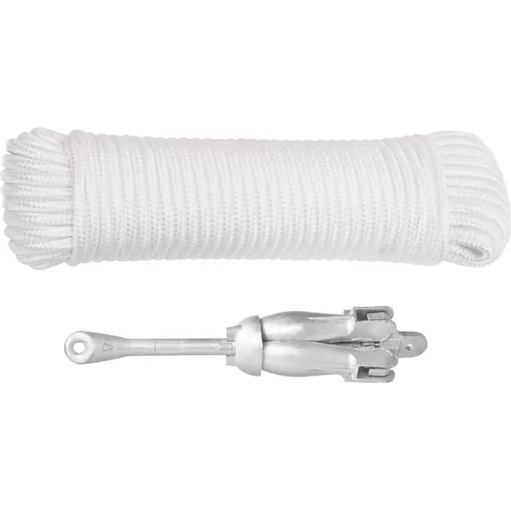 vidaXL Klappanker mit Seil Silbern 1,5 kg Temperguss 94284